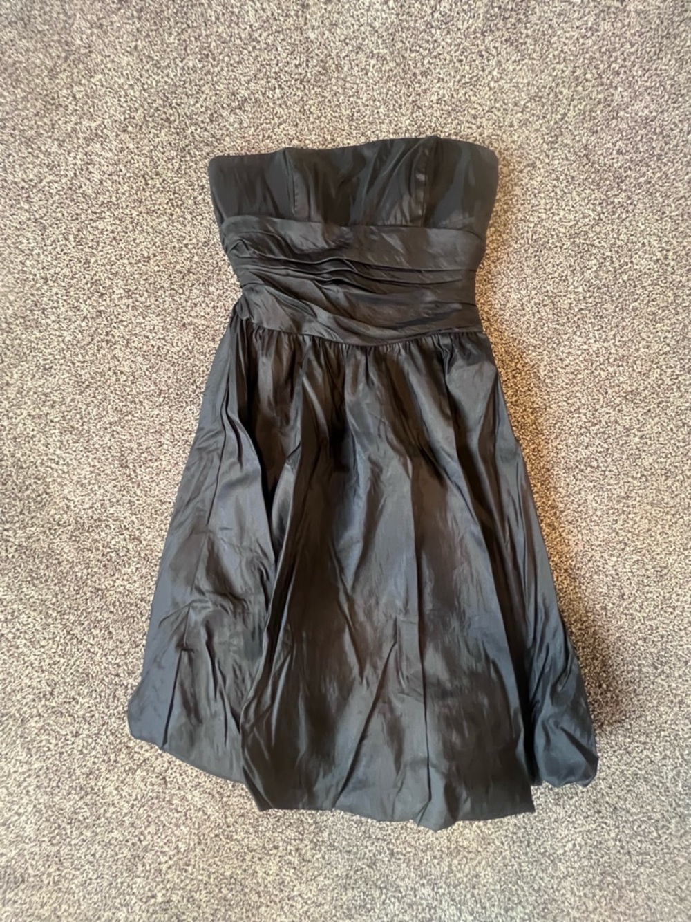 David's Bridal Strapless Black Taffeta Cocktail Dress